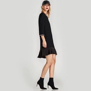 Zara Black Tunic Ruffle Dress